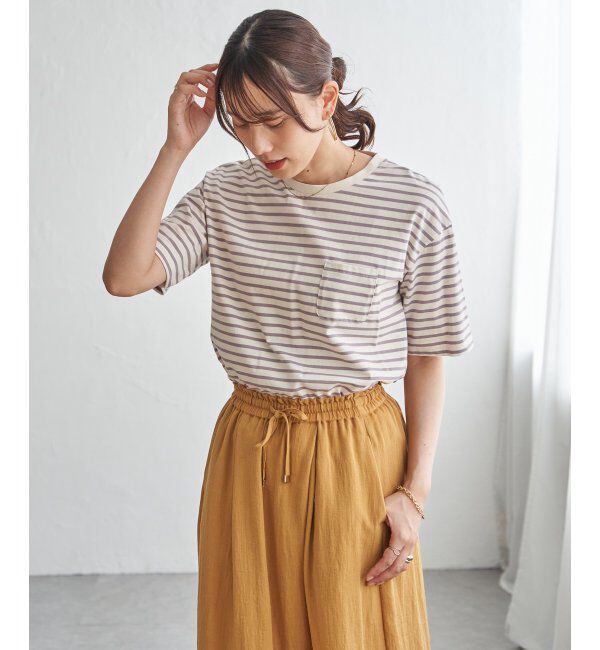 ikka「冷感コットン半袖ポケットTシャツ」|Tシャツ・カットソー|