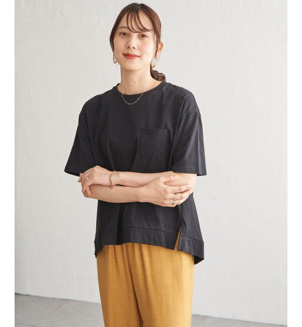 ikka「冷感コットン半袖ポケットTシャツ」|Tシャツ・カットソー|