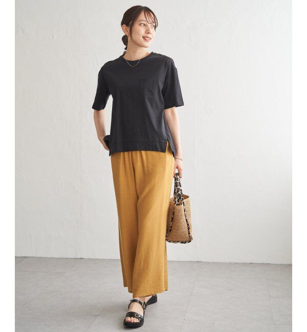 ikka「冷感コットン半袖ポケットTシャツ」|Tシャツ・カットソー|