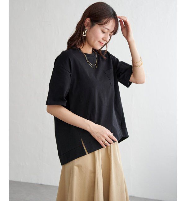 ikka「冷感コットン半袖ポケットTシャツ」|Tシャツ・カットソー|