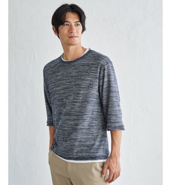 ikka「ミックスヤーン６．５ブインナーセット」|Tシャツ・カットソー|ネイビーブルー