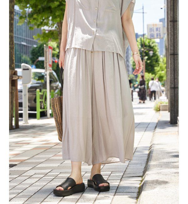ikka「【セットアップ対応】冷感ボイルラップスカーチョ」|その他|グレージュ