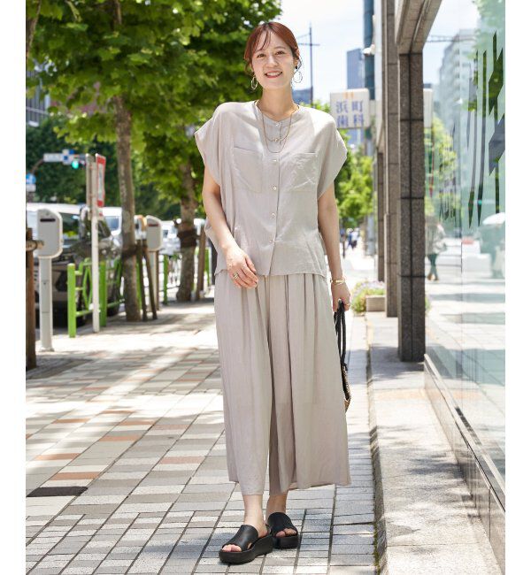 ikka「【セットアップ対応】冷感ボイルラップスカーチョ」|その他|