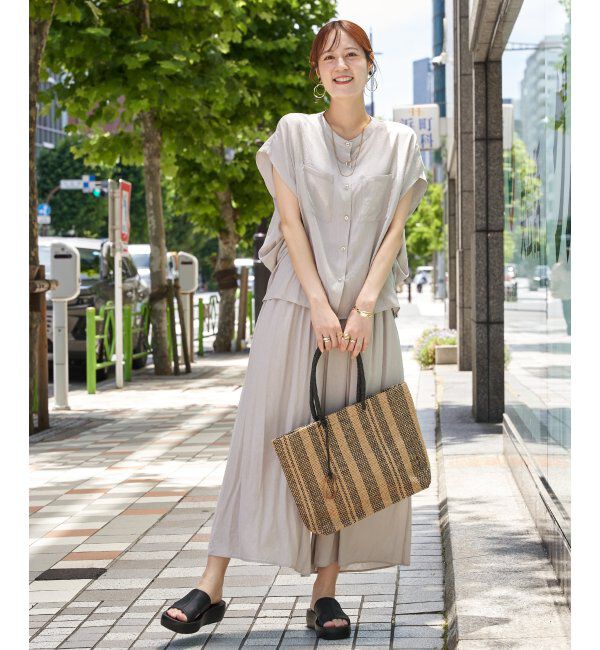 ikka「【セットアップ対応】冷感ボイルラップスカーチョ」|その他|