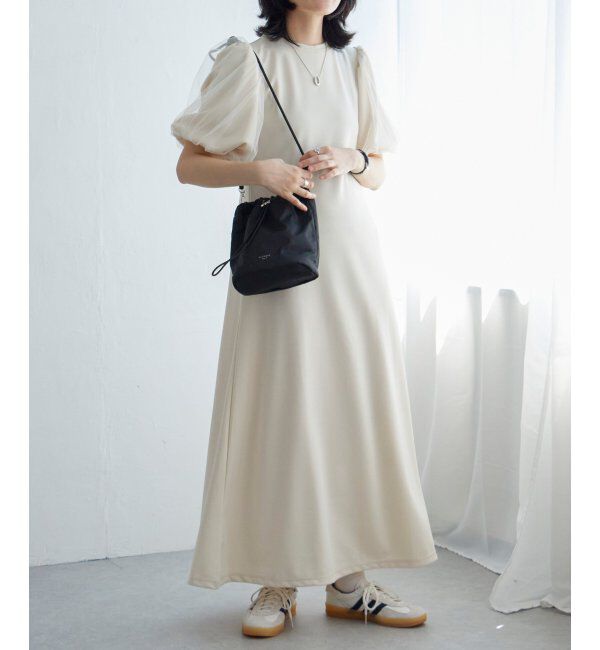 VENCE share style「チュールボリュームスリーブワンピース」|ワンピース|