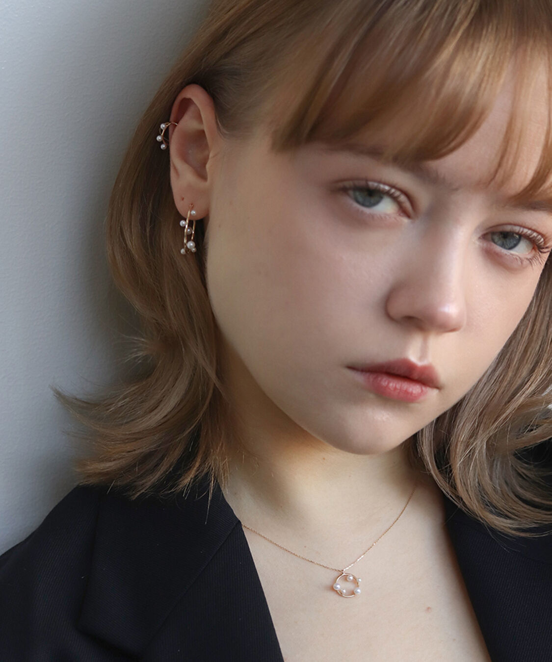  「パール リリー イヤーカフ| K10YG【片耳用】」|イヤーカフ|