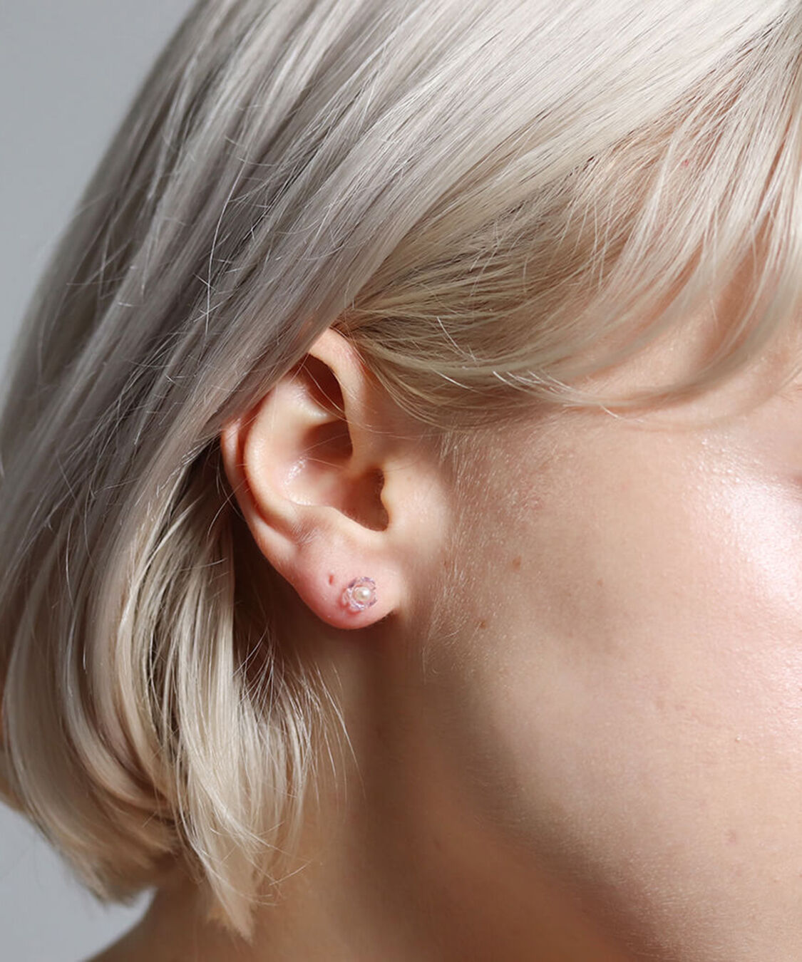  「パール / ピンクアメジスト ピアス | K10YG」|ピアス|
