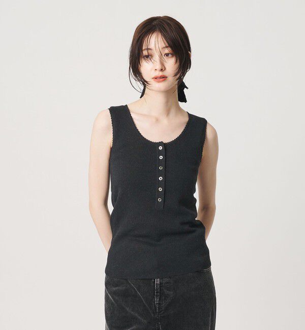 BEAUTY&YOUTH UNITED ARROWS「ヘンリーネック リブニット タンクトップ ウォッシャブル」|ニット・セーター|