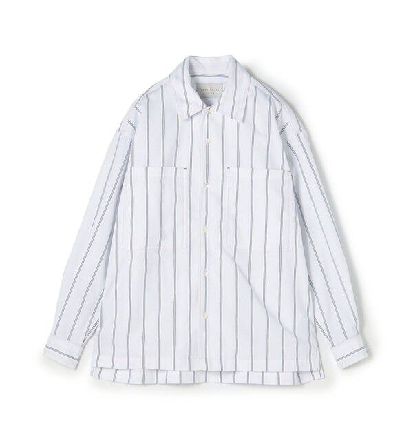 TOMORROWLAND MENS「【WEB・アウトレット限定】コットンストライプ ブルゾンカラー ダブルポケットシャツ」|シャツ・ブラウス|12 ホワイト系