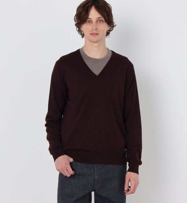 TOMORROWLAND MENS「TOMORROWLAND tricot スーパーファインメリノウール Vネックニット S-WOOL」|ニット・セーター|