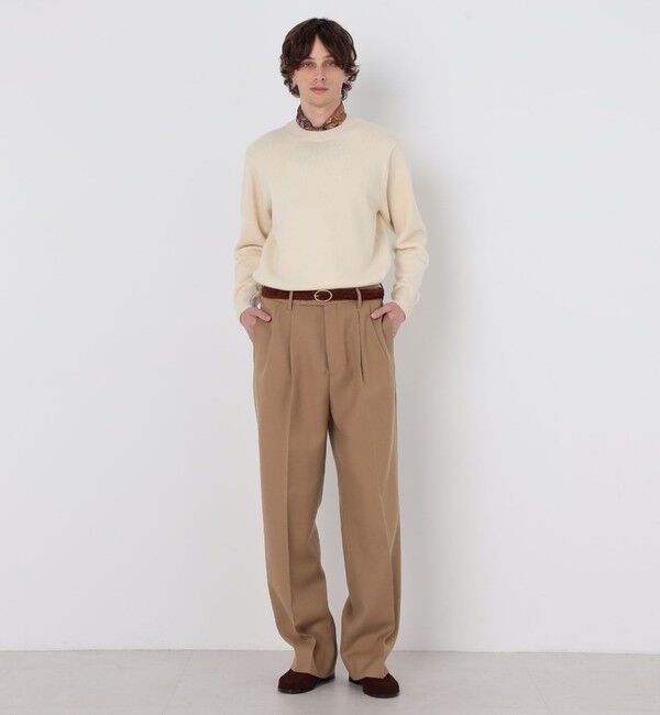 TOMORROWLAND MENS「ウールツイル 2タックワイドストレートパンツ セットアップ対応」|スラックス|