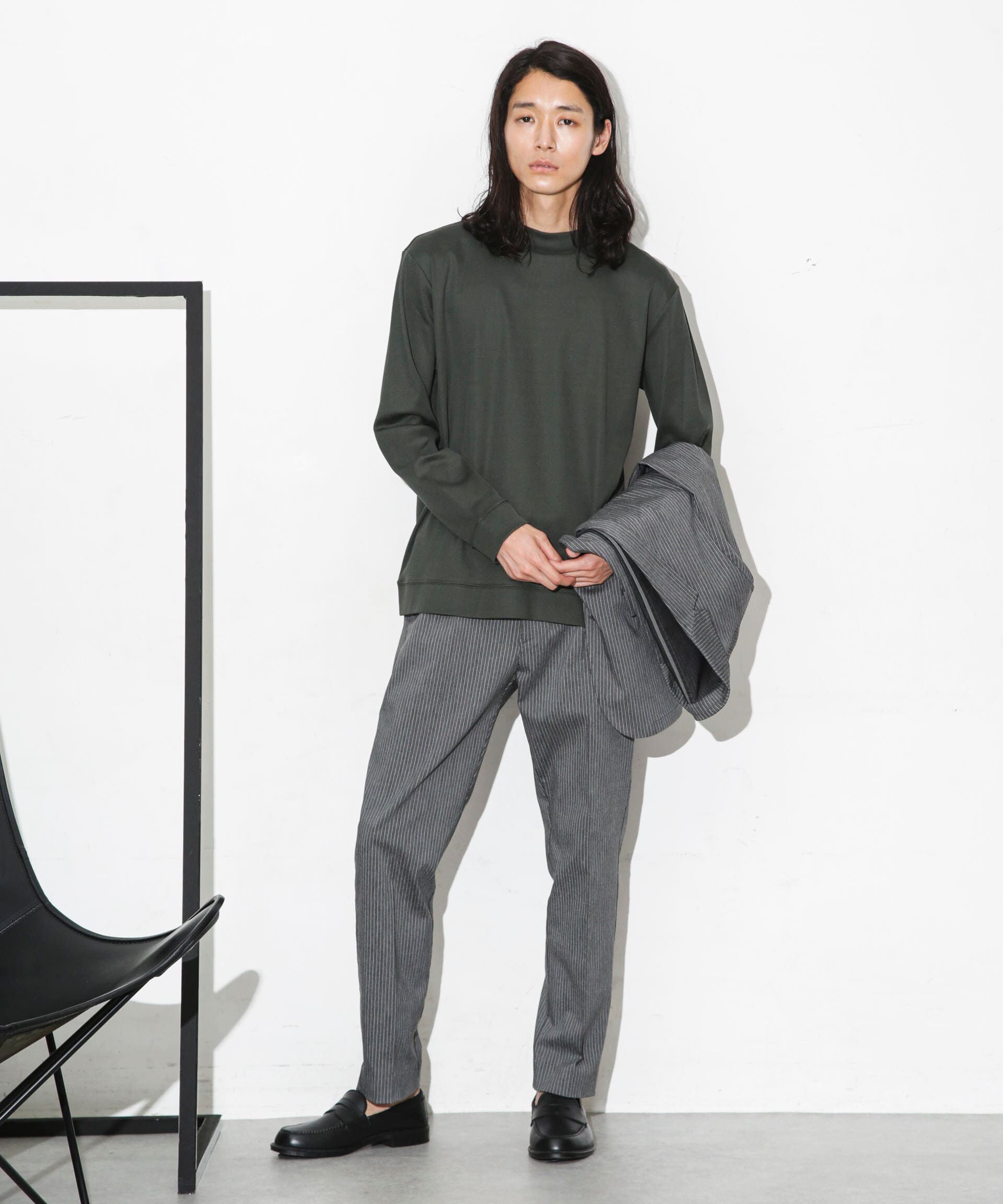 NANO universe「「FORMAL JERSEY」モックネックカットソー長袖」|Tシャツ・カットソー|