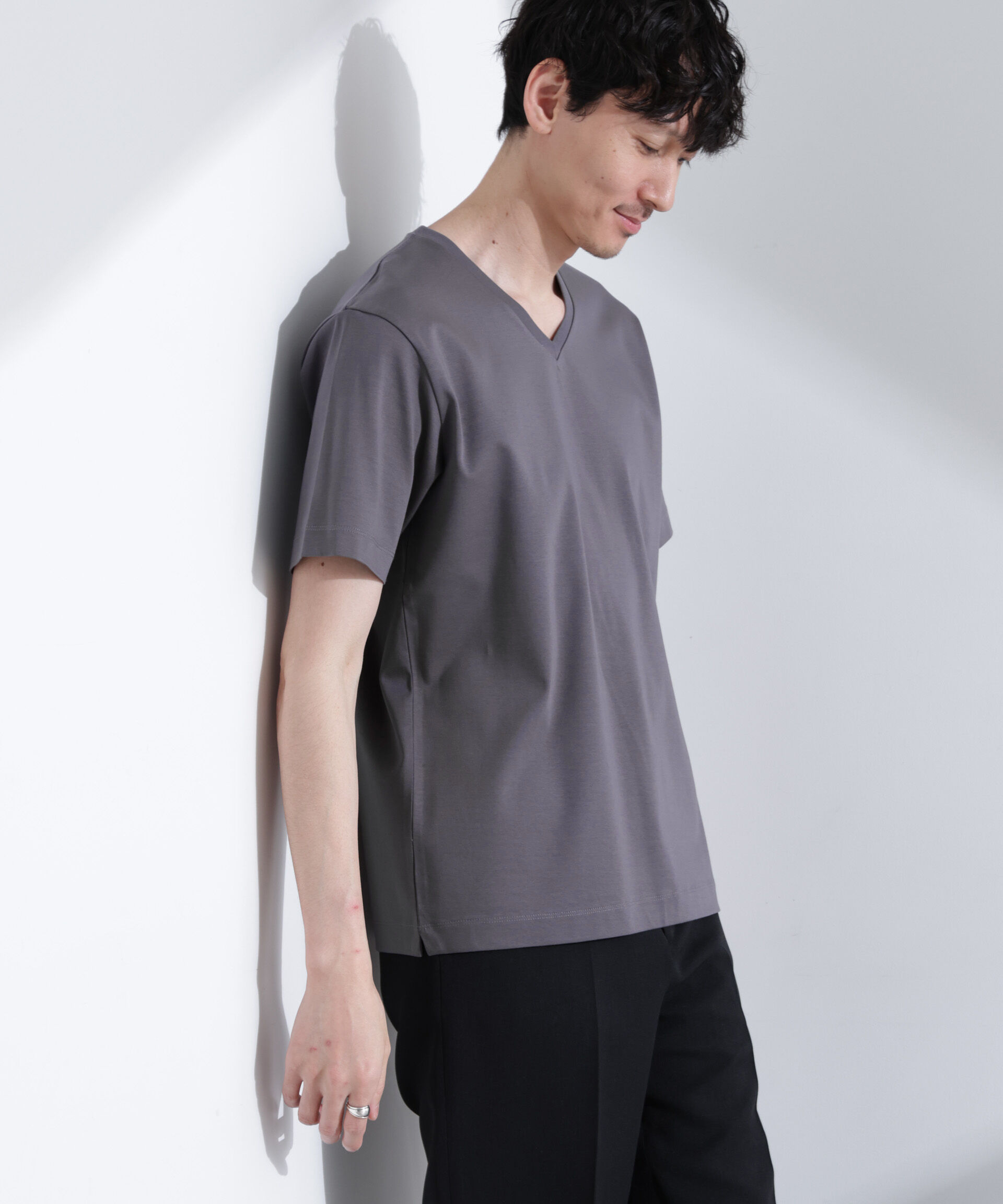  「アンチスメル VネックTシャツ 半袖」|Tシャツ・カットソー|