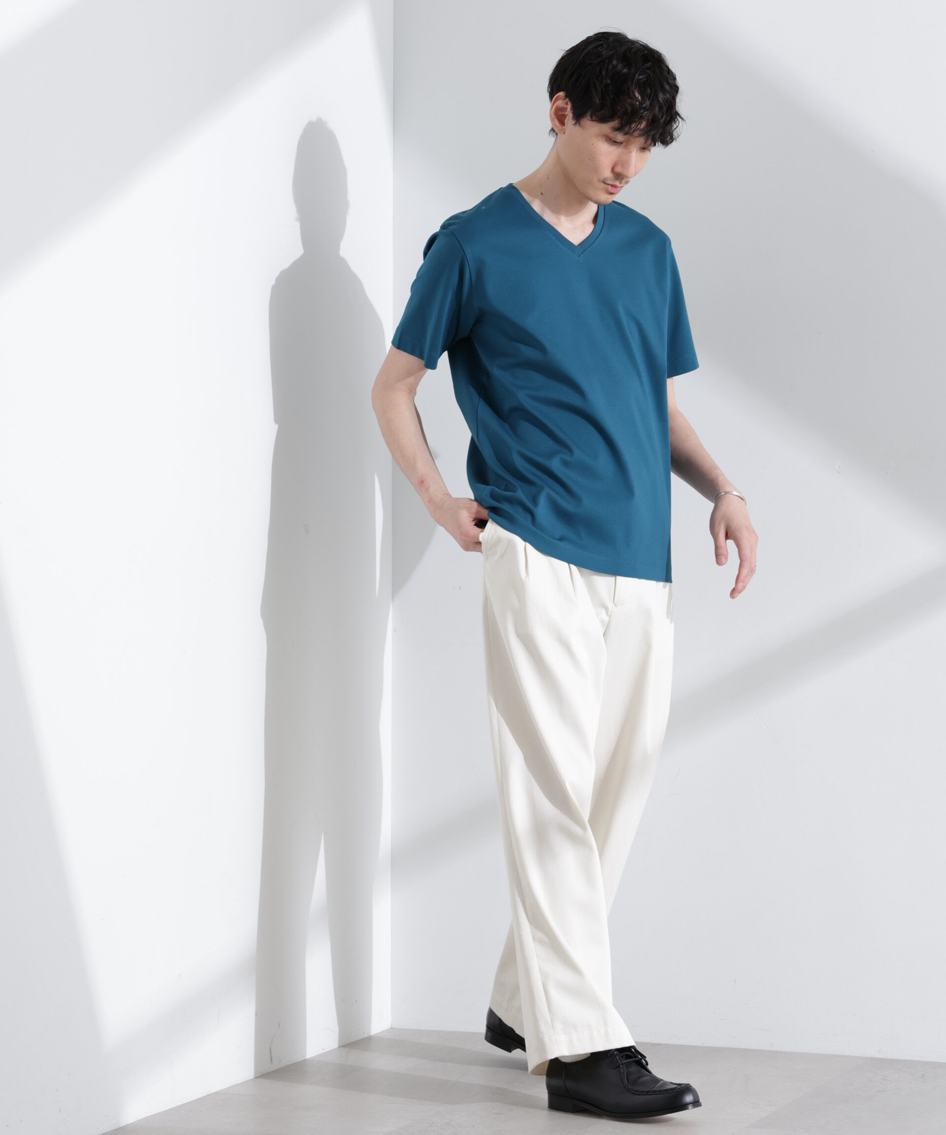  「アンチスメル VネックTシャツ 半袖」|Tシャツ・カットソー|