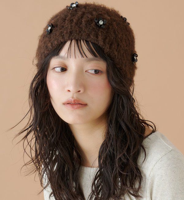  「ビジューモヘアビーニー」|ハット|