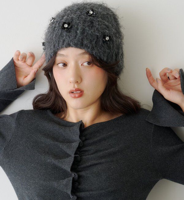  「ビジューモヘアビーニー」|ハット|