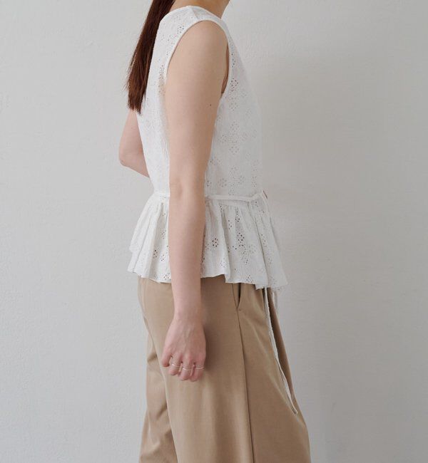  「【再入荷】レースペプラムフリルタンク」|シャツ・ブラウス|