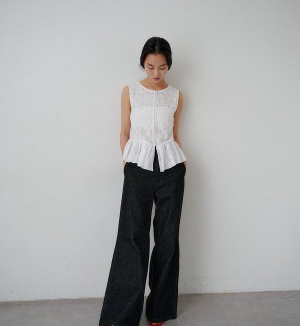  「【再入荷】レースペプラムフリルタンク」|シャツ・ブラウス|