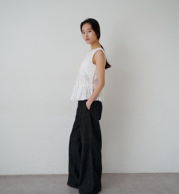  「【再入荷】レースペプラムフリルタンク」|シャツ・ブラウス|
