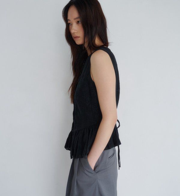  「【再入荷】レースペプラムフリルタンク」|シャツ・ブラウス|