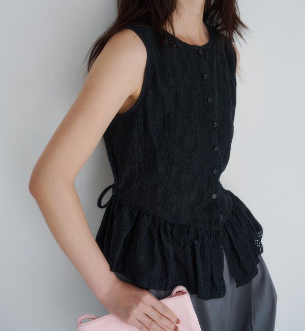  「【再入荷】レースペプラムフリルタンク」|シャツ・ブラウス|