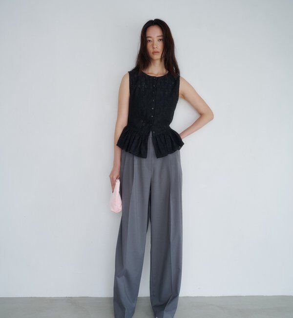  「【再入荷】レースペプラムフリルタンク」|シャツ・ブラウス|