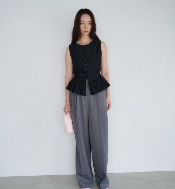  「【再入荷】レースペプラムフリルタンク」|シャツ・ブラウス|