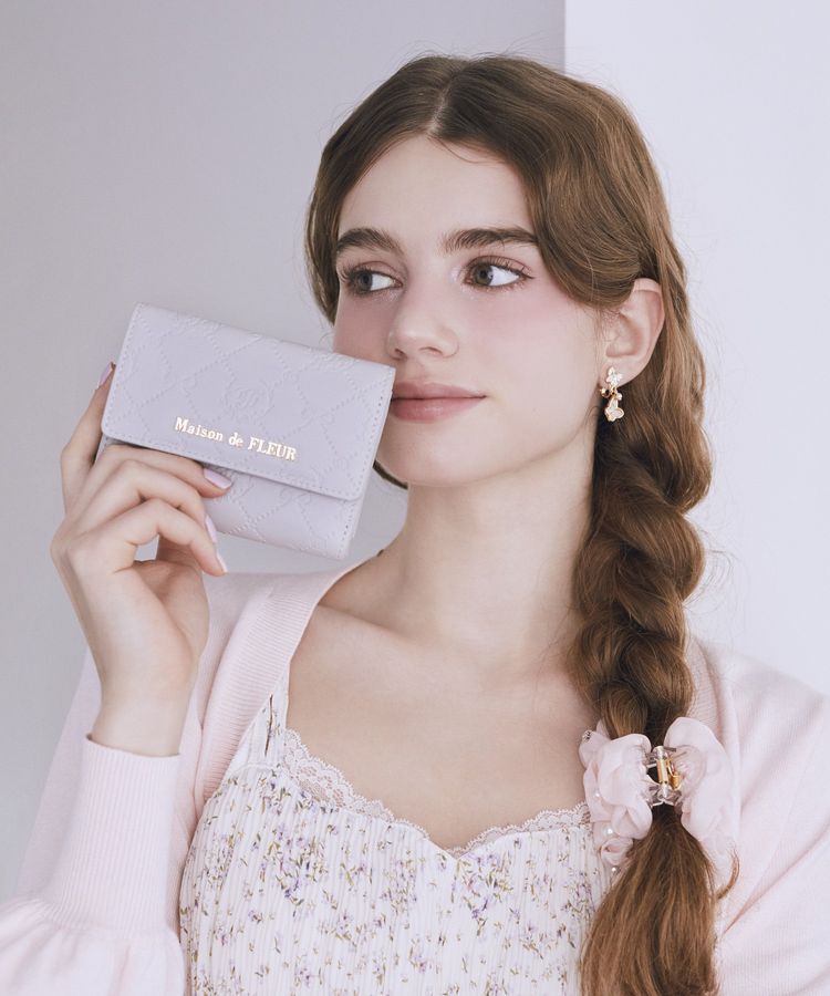 Maison de FLEUR「カラーモノグラムウォレット」|財布|グレイッシュブルー