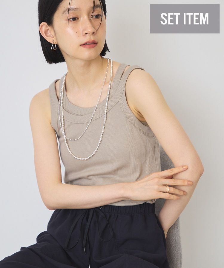 AMERICAN HOLIC「【2点セット・吸水速乾・抗菌防臭】シアーリブタンクトップ」|インナー|Gray Beige