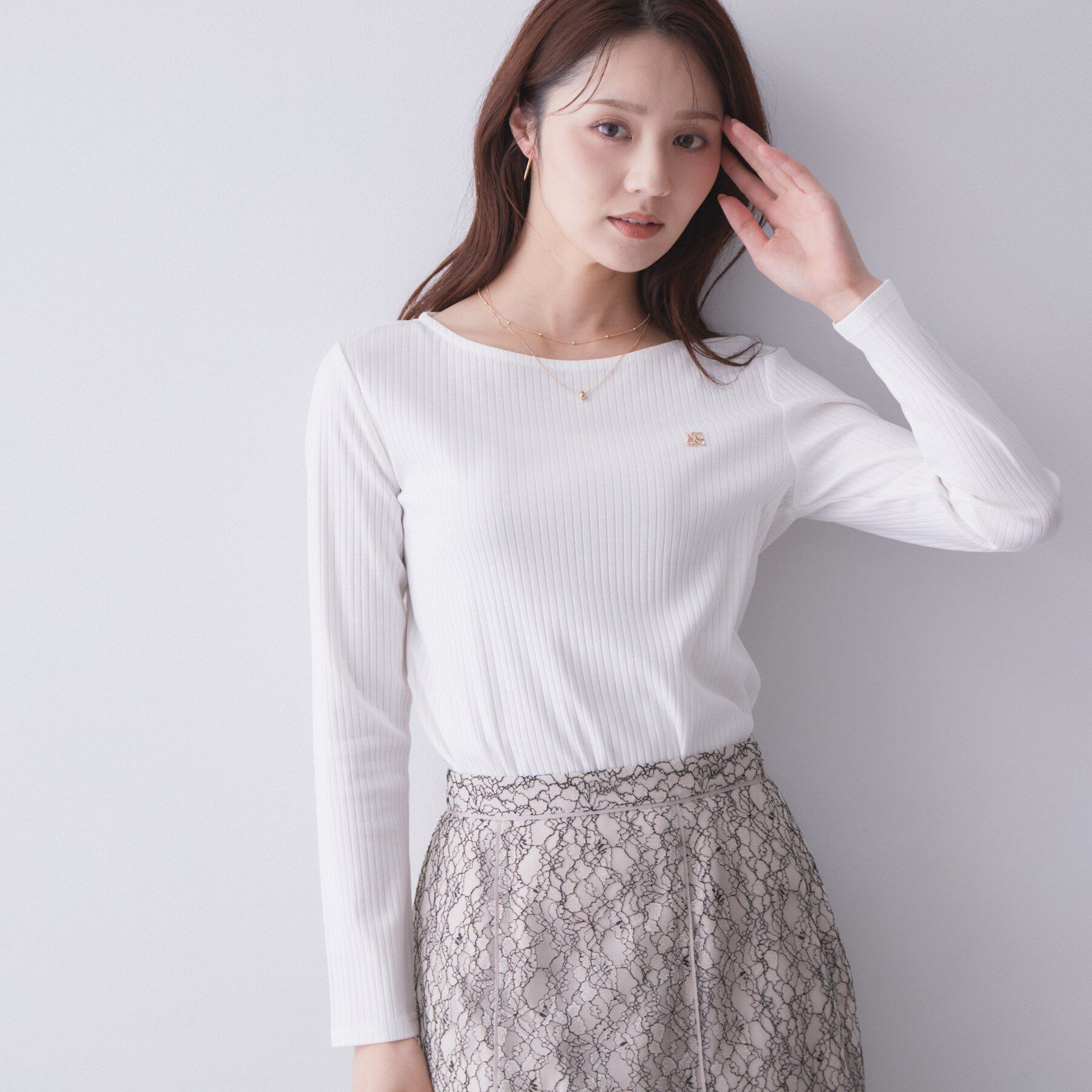 index「【接触冷感／UVケア】テレコボートネックトップス《洗濯機OK》」|Tシャツ・カットソー|