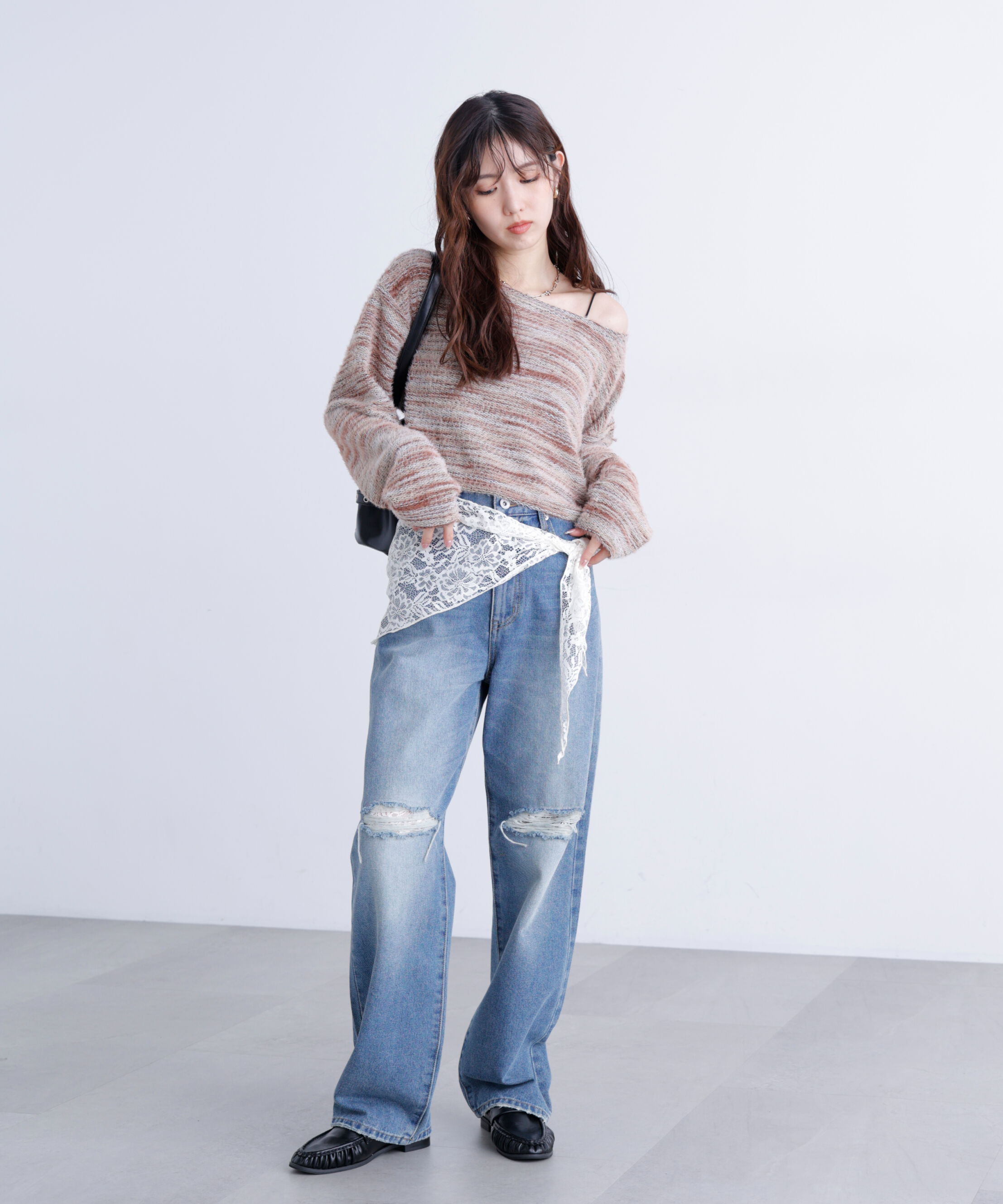  「シャギーグラデボーダーニット」|ニット・セーター|