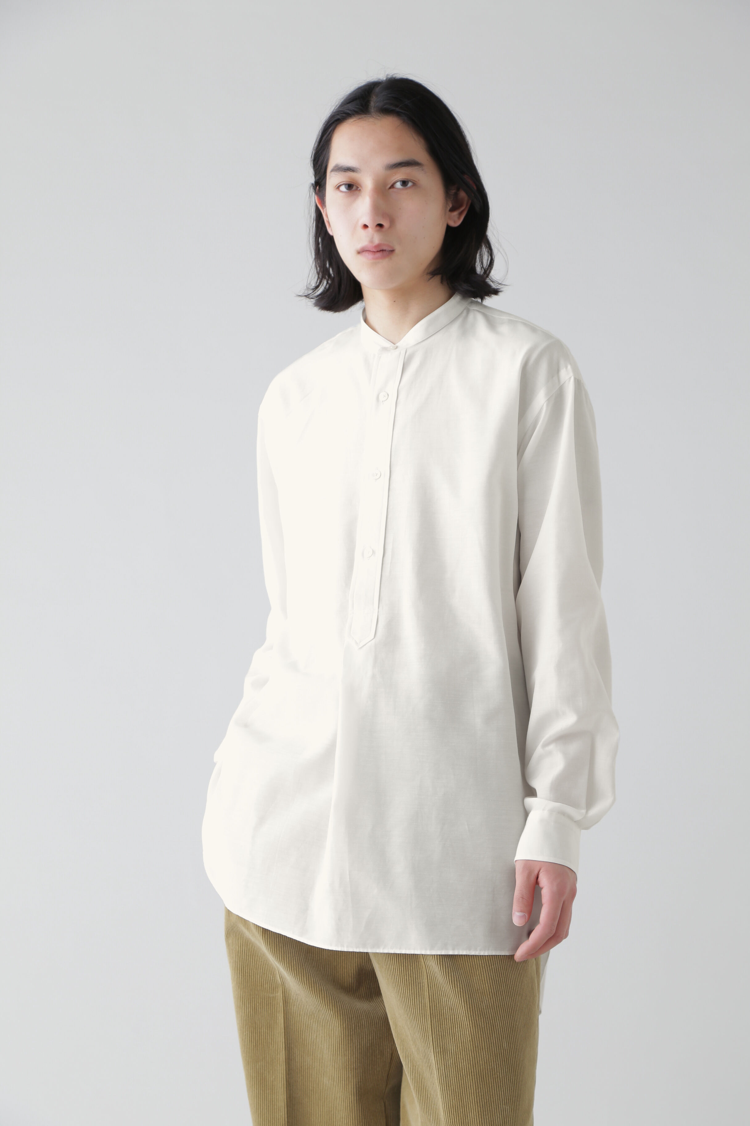 YLEVE 「YLEVE / CUPRA COTTON TENCEL LAWN P/O SH」|シャツ・ブラウス|ホワイト