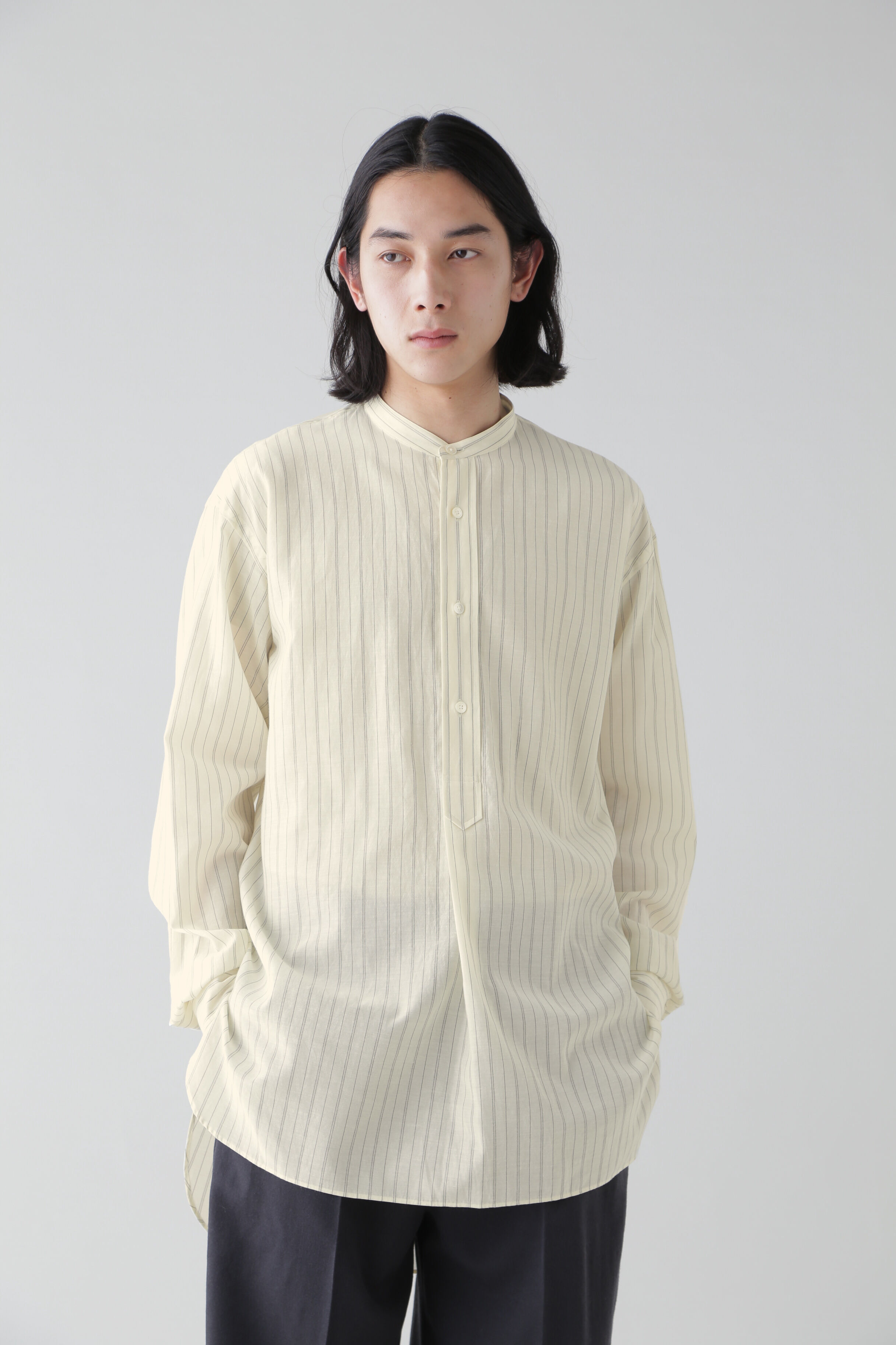 YLEVE 「YLEVE / CUPRA COTTON TENCEL LAWN P/O SH」|シャツ・ブラウス|ベージュ