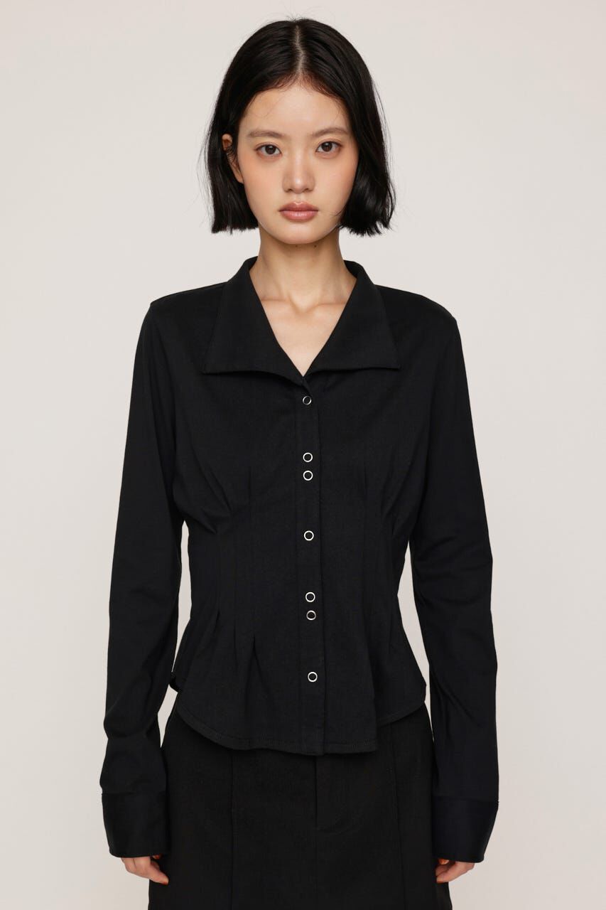 SLY「OPEN COLLAR TUCKED シャツ」|シャツ・ブラウス|