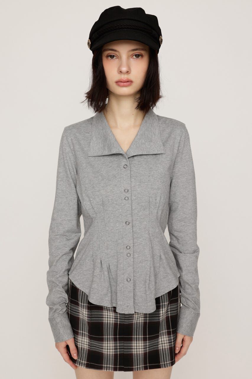 SLY「OPEN COLLAR TUCKED シャツ」|シャツ・ブラウス|