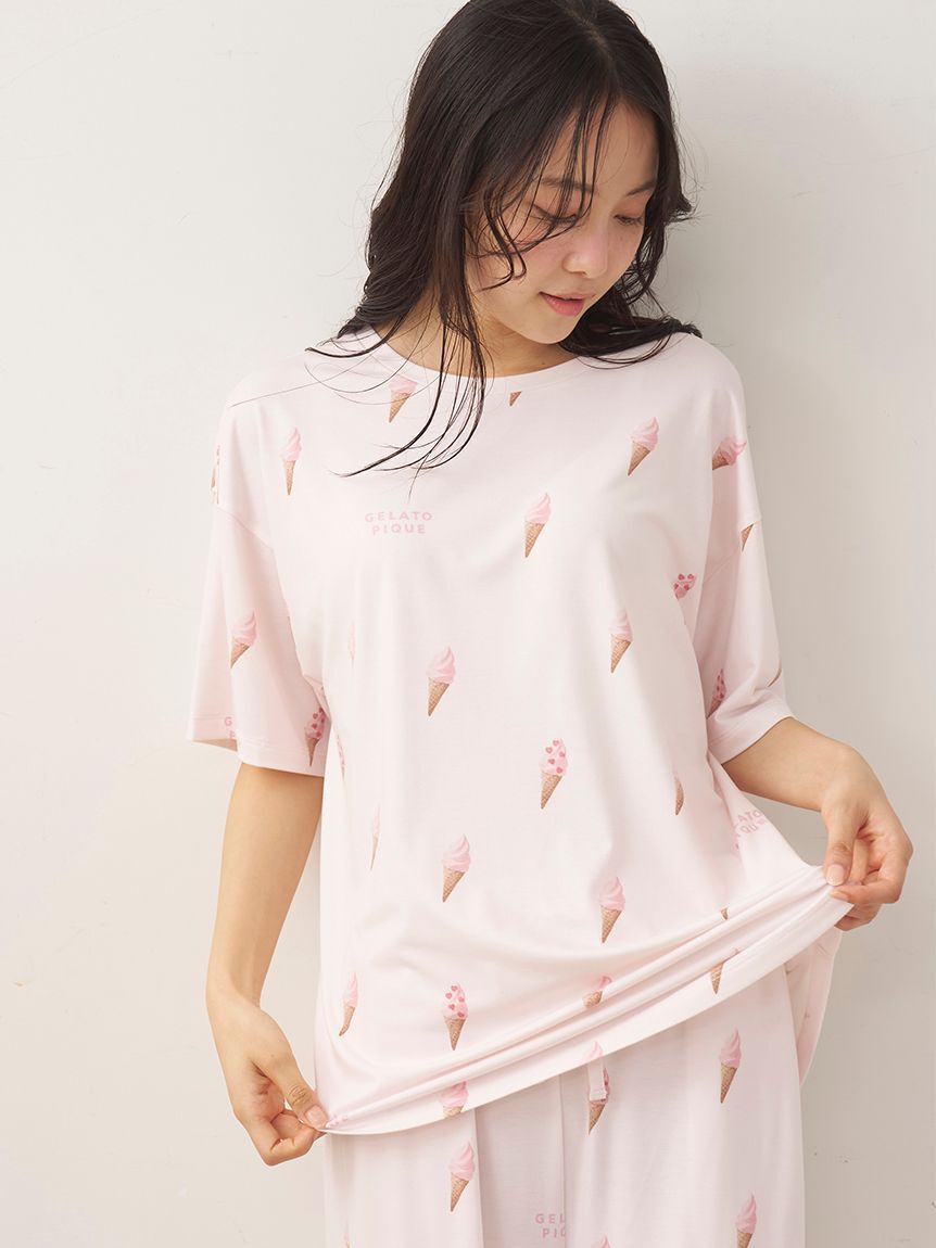 gelato pique「ソフトクリーム柄Tシャツ」|ルームウェア|