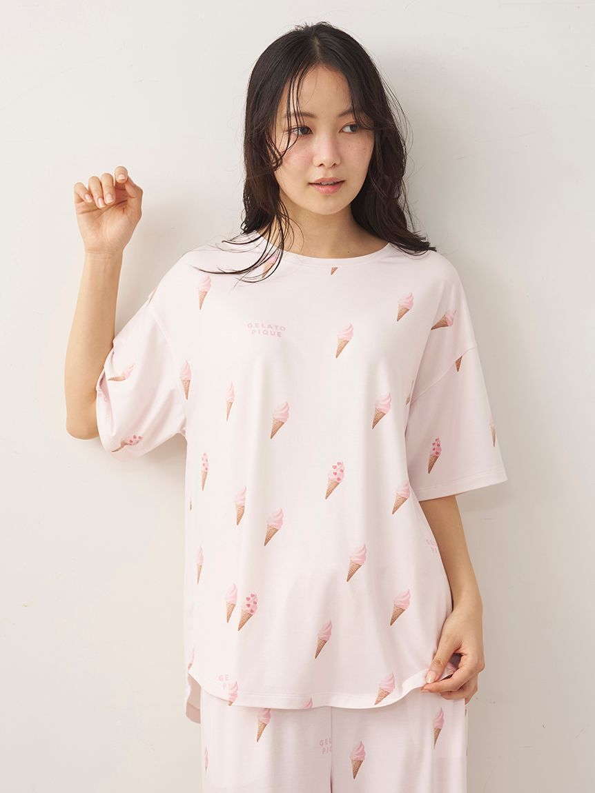 gelato pique「ソフトクリーム柄Tシャツ」|ルームウェア|