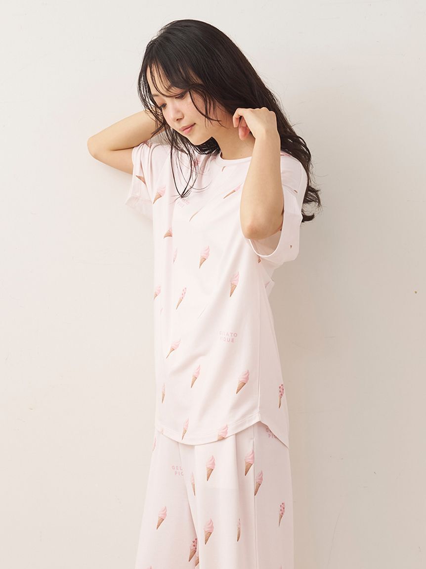 gelato pique「ソフトクリーム柄Tシャツ」|ルームウェア|