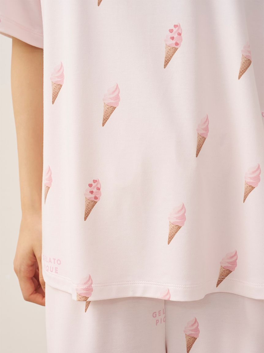 gelato pique「ソフトクリーム柄Tシャツ」|ルームウェア|