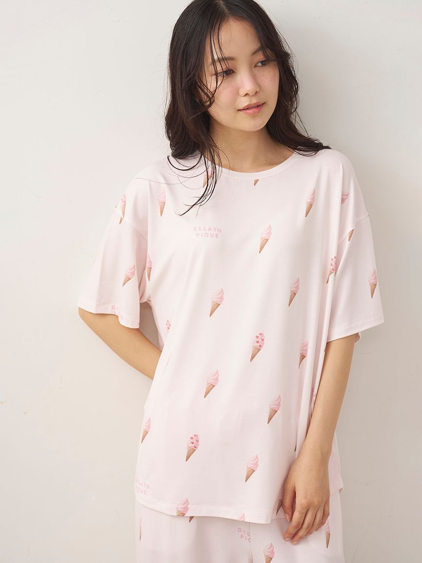 gelato pique「ソフトクリーム柄Tシャツ」|ルームウェア|PNK