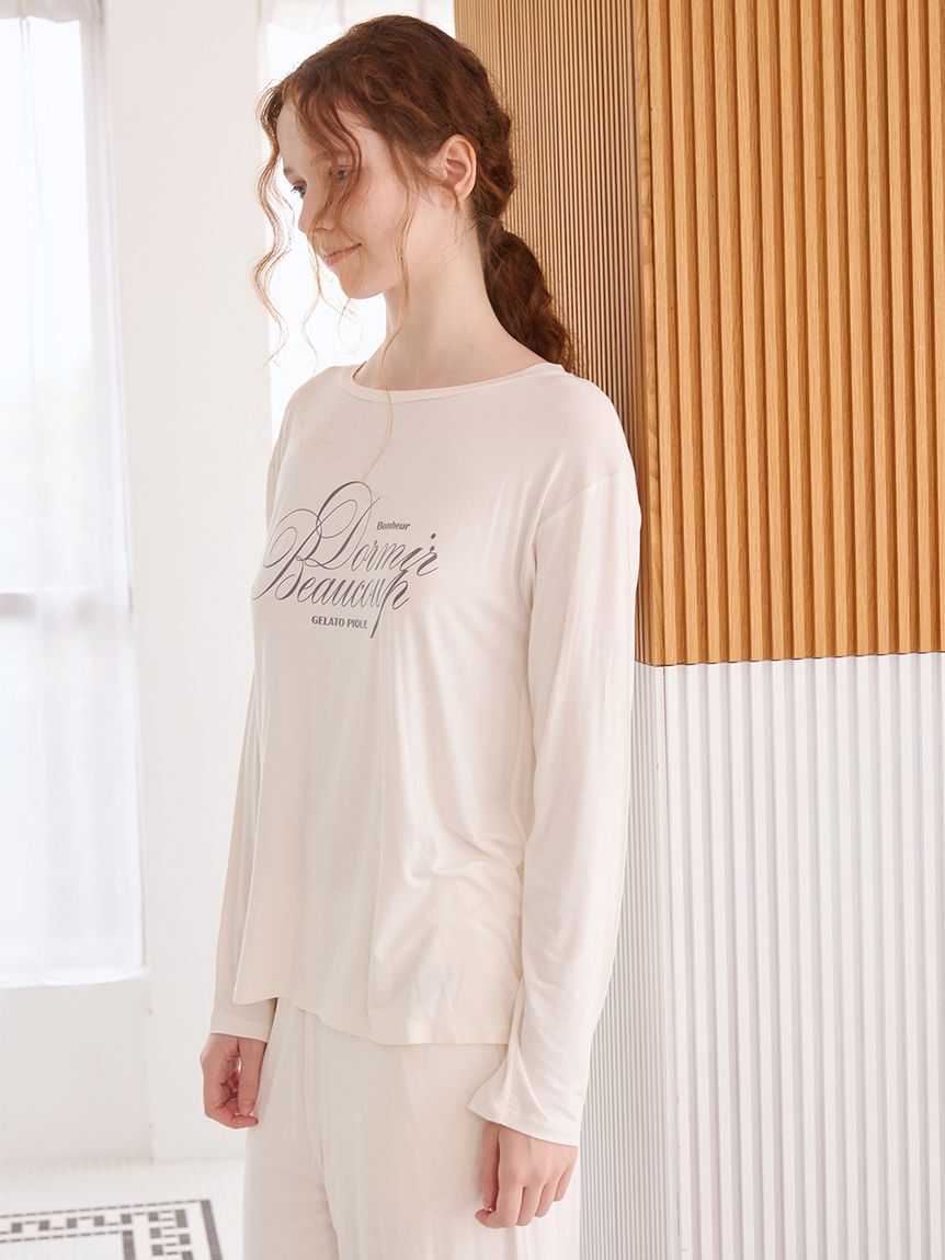 gelato pique「【接触冷感】【UVカット】フレンチレーヨンロゴTシャツ」|ルームウェア|