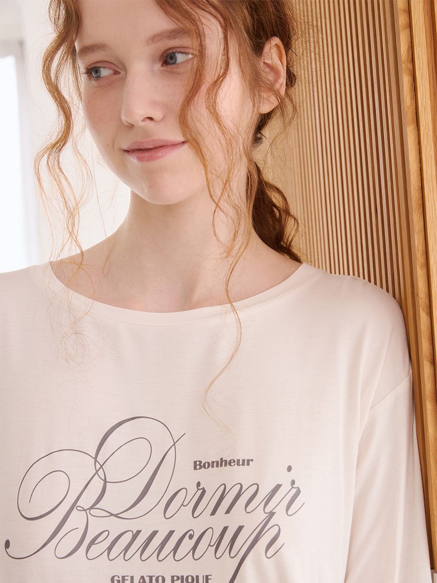 gelato pique「【接触冷感】【UVカット】フレンチレーヨンロゴTシャツ」|ルームウェア|