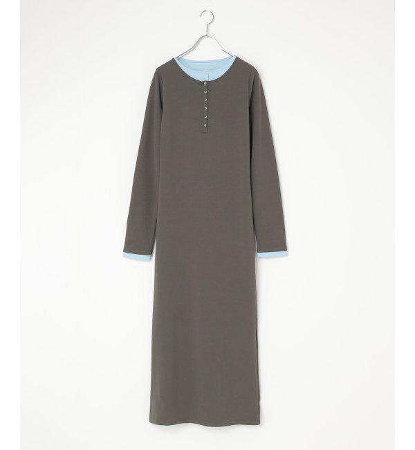 VENCE share style「レイヤードヘンリーネックロングワンピース」|ワンピース|
