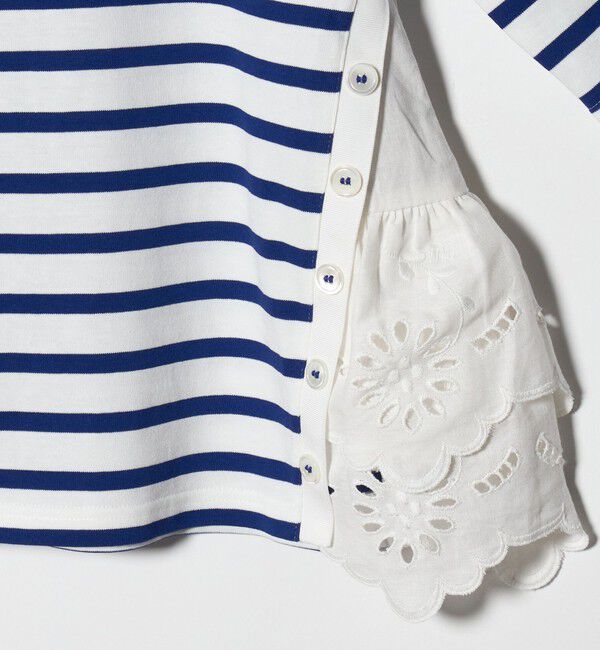 UNITED ARROWS「【別注】＜MUVEIL＞６分袖 レース ボーダー カットソー ‐united LOVE project 2026」|Tシャツ・カットソー|