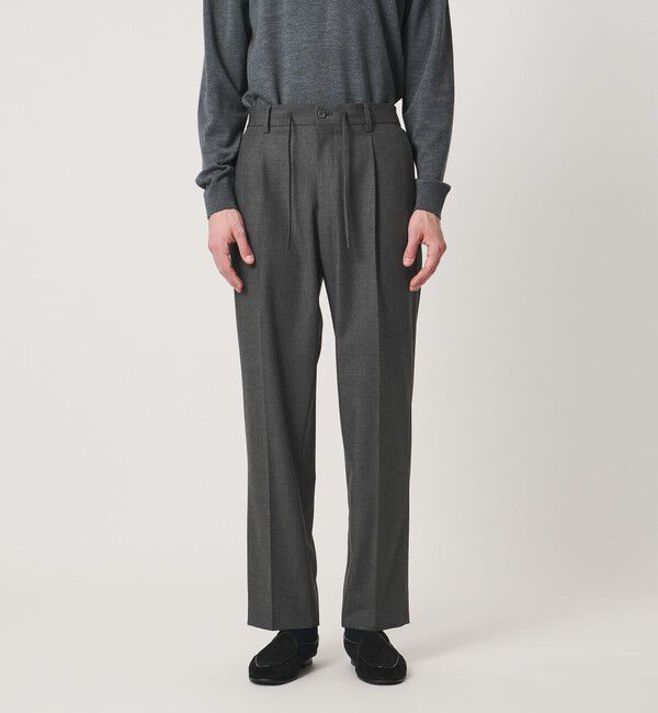 UNITED ARROWS「ツイル 1プリーツ テーパード イージー スラックス 2WAYストレッチ」|チノ|