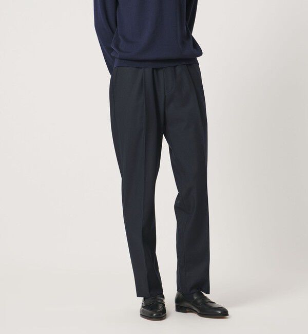 UNITED ARROWS「ツイル 1プリーツ テーパード イージー スラックス 2WAYストレッチ」|チノ|