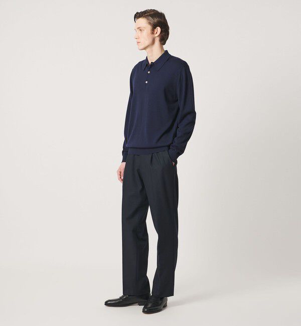 UNITED ARROWS「ツイル 1プリーツ テーパード イージー スラックス 2WAYストレッチ」|チノ|