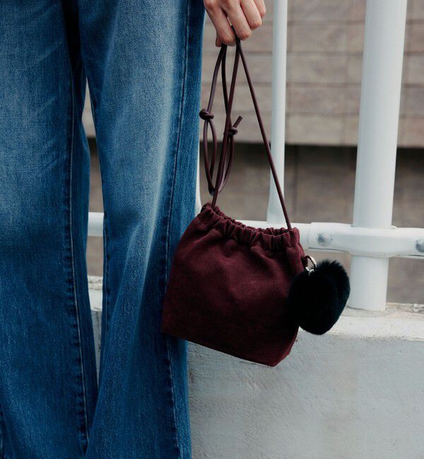 UNITED ARROWS green label relaxing「チャームつき 巾着ショルダーバッグ 2WAY」|ショルダー・メッセンジャー|WINE