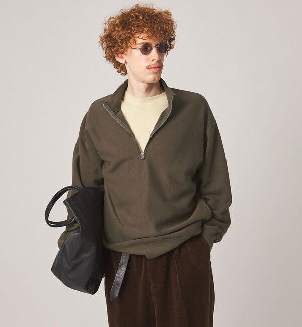 STEVEN ALAN「＜Steven Alan＞ C/R ウラケ ジップ スタンドネック スウェット」|スウェット・ジャージ|
