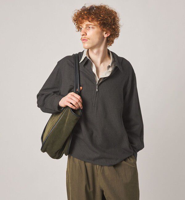STEVEN ALAN「＜Steven Alan＞ ドレープ ピーチストライプ ジップ プルオーバー」|シャツ・ブラウス|